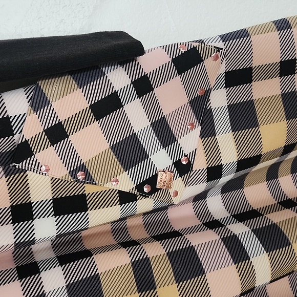 Deux par Deux Girls Mock Neck Mixed Media Plaid Press - Picture 2 of 7